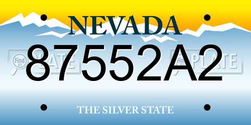 87552A2 Nevada License Plate