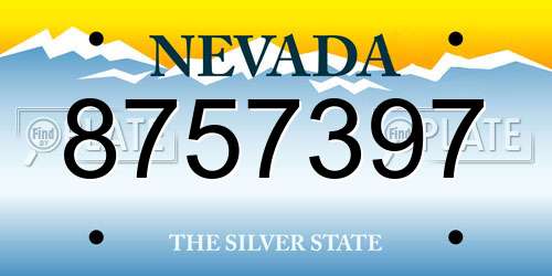 8757397 Nevada License Plate