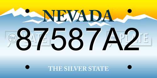 87587A2 Nevada License Plate