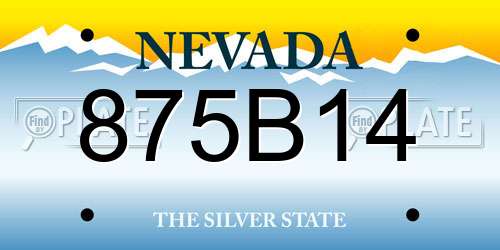 875B14 Nevada License Plate