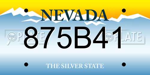 875B41 Nevada License Plate