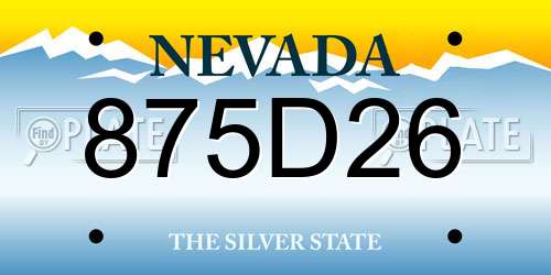 875D26 Nevada License Plate