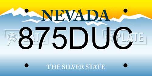 875DUC Nevada License Plate