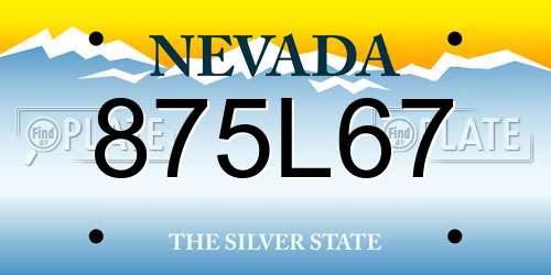 875L67 Nevada License Plate