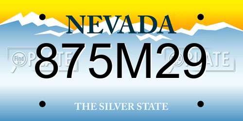 875M29 Nevada License Plate