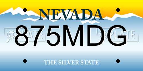 875MDG Nevada License Plate