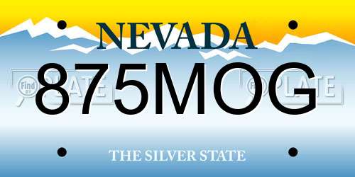 875MOG Nevada License Plate