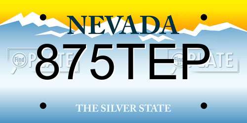 875TEP Nevada License Plate