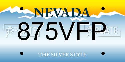 875VFP Nevada License Plate