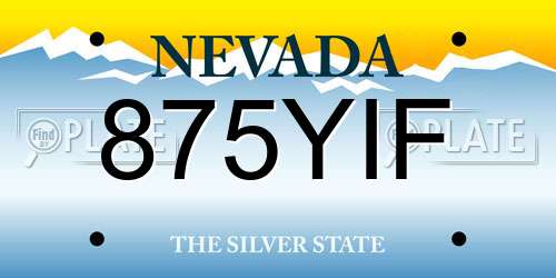 875YIF Nevada License Plate