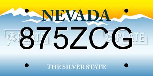 875ZCG Nevada License Plate