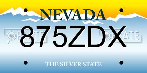 875ZDX Nevada License Plate
