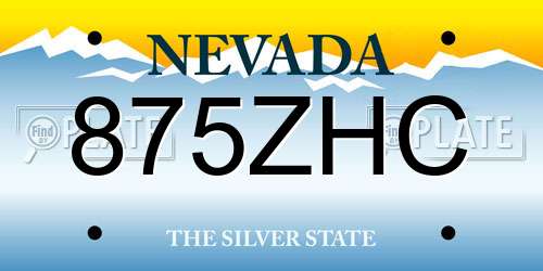 875ZHC Nevada License Plate