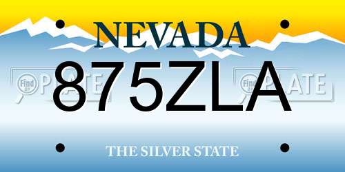 875ZLA Nevada License Plate