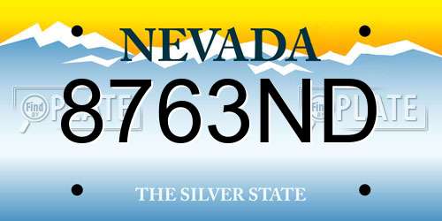 8763ND Nevada License Plate