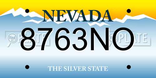 8763NO Nevada License Plate