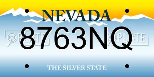 8763NQ Nevada License Plate