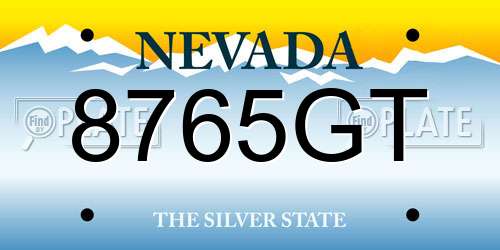 8765GT Nevada License Plate
