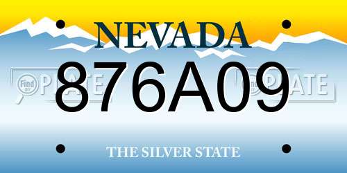 876A09 Nevada License Plate