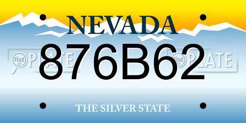 876B62 Nevada License Plate