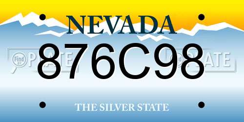 876C98 Nevada License Plate