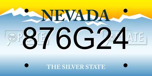 876G24 Nevada License Plate