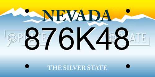 876K48 Nevada License Plate
