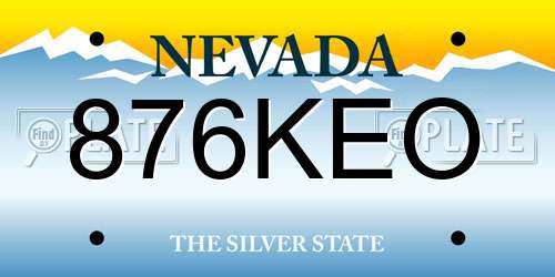 876KEO Nevada License Plate