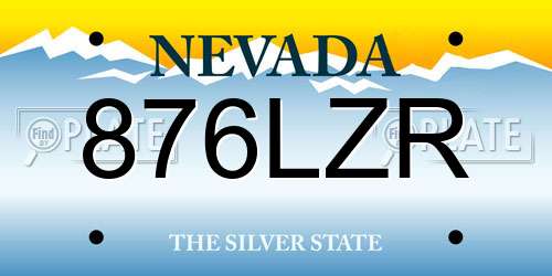 876LZR Nevada License Plate