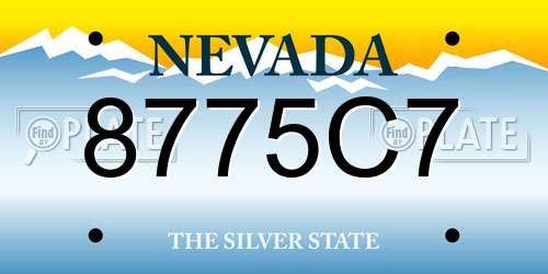 8775C7 Nevada License Plate