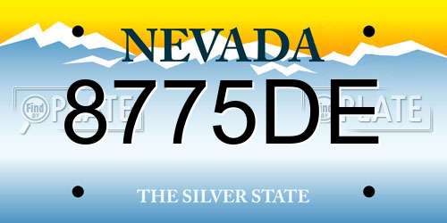 8775DE Nevada License Plate