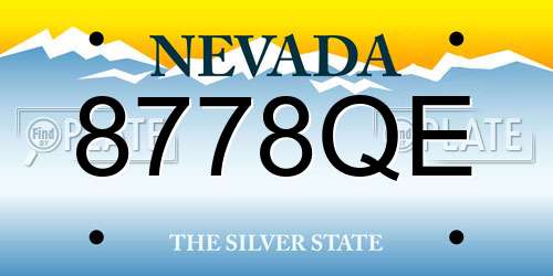 8778QE Nevada License Plate