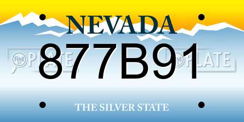 877B91 Nevada License Plate