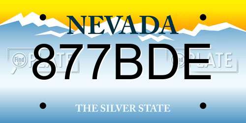 877BDE Nevada License Plate