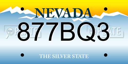 877BQ3 Nevada License Plate