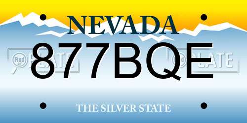 877BQE Nevada License Plate
