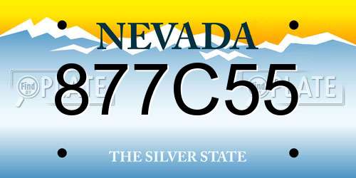 877C55 Nevada License Plate
