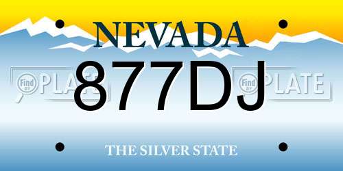 877DJ Nevada License Plate