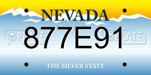 877E91 Nevada License Plate