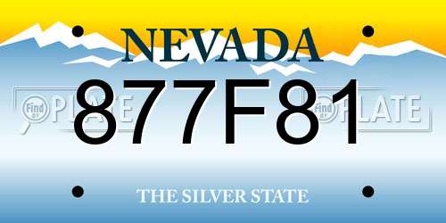 877F81 Nevada License Plate