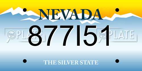 877I51 Nevada License Plate