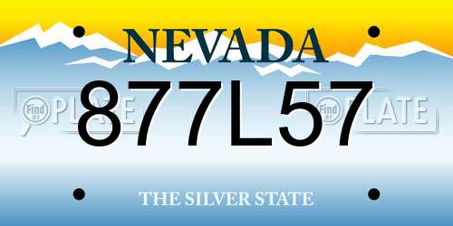 877L57 Nevada License Plate
