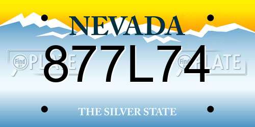 877L74 Nevada License Plate
