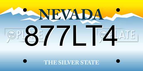 877LT4 Nevada License Plate