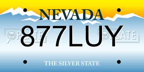 877LUY Nevada License Plate