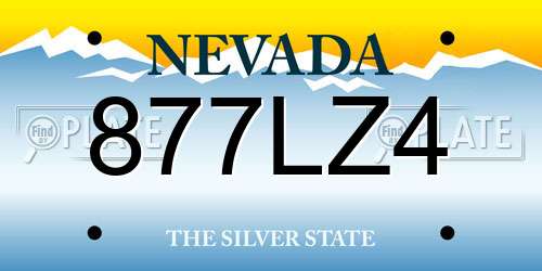 877LZ4 Nevada License Plate