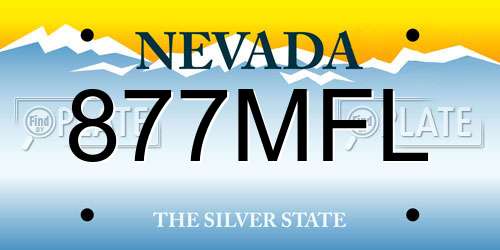 877MFL Nevada License Plate