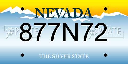 877N72 Nevada License Plate