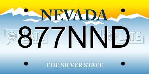877NND Nevada License Plate