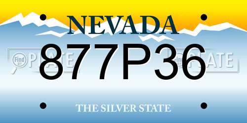 877P36 Nevada License Plate